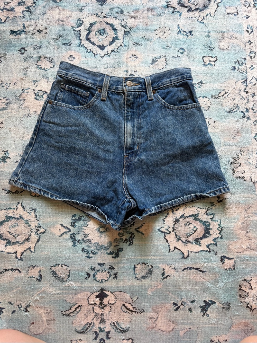 Levi's Dark Blue High-Rise Denim Shorts